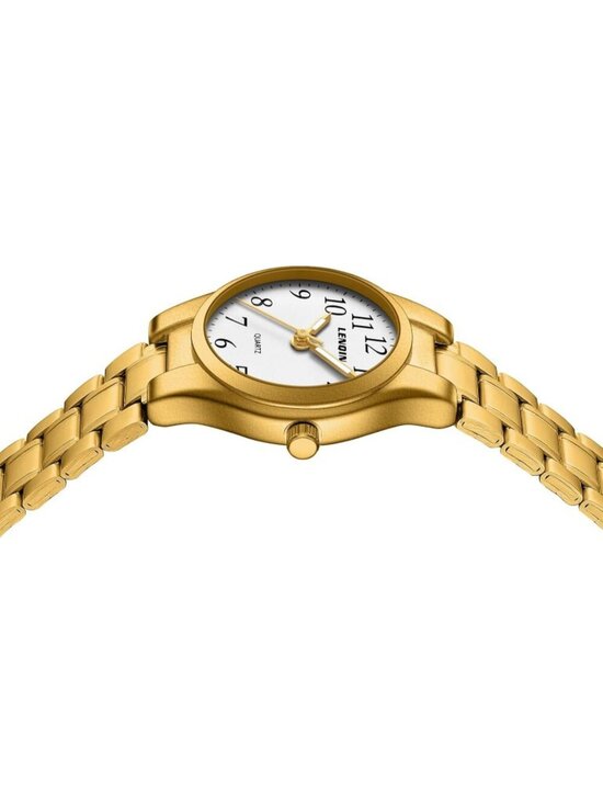 Ln Lenqin Women\'s Gold White Stainless Steel Band Waterproof Quartz Wrist Watch main image 6